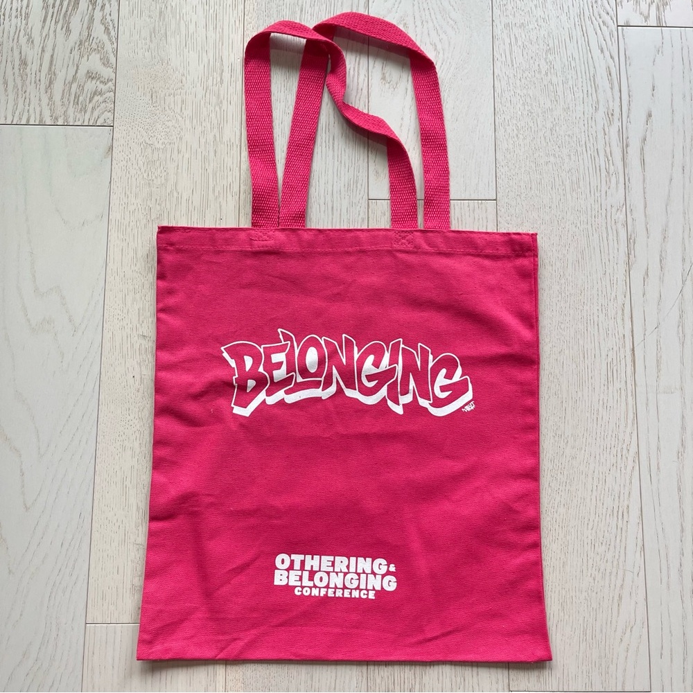 Othering and Belonging OBI Berkeley Conference Pink Fuchsia Cotton Tote Bag NWOT